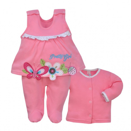 Compleuri  fete maneca lunga - Compleu 2 piese pentru copii Koala Rusalka 03-829CO-80, Coral
