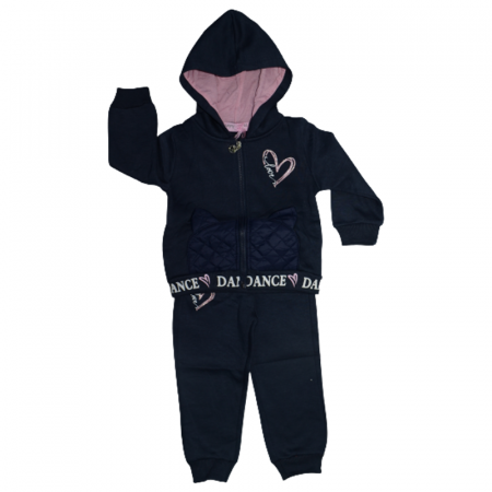 Compleuri  fete maneca lunga - Compleu 2 piese pentru fete Happy House FOFO-201N, Negru