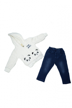 Compleuri  fete maneca lunga - Compleu 2 piese pentru fete Happy House HH79-A-92, Alb
