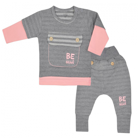 Compleuri  fete maneca lunga - Compleu 2 piese pentru fete Koala Be Brave 08-355-80-cm, Gri
