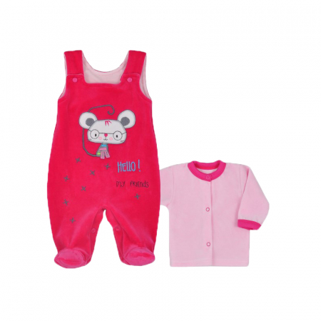 Compleuri  fete maneca lunga - Compleu 2 piese pentru fete Koala Hello 04-846F-74-cm, Fucsia