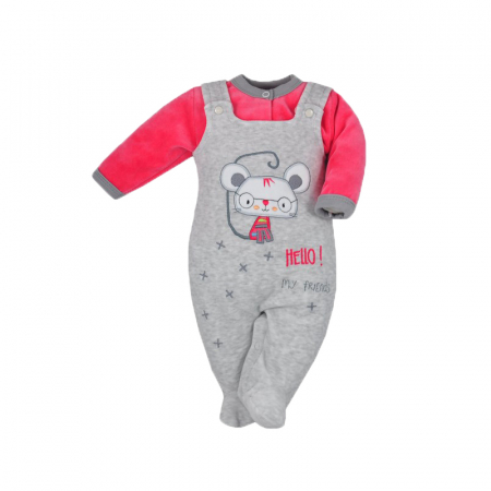 Compleuri  fete maneca lunga - Compleu 2 piese pentru fete Koala Hello 04-846G1-74-cm, Gri
