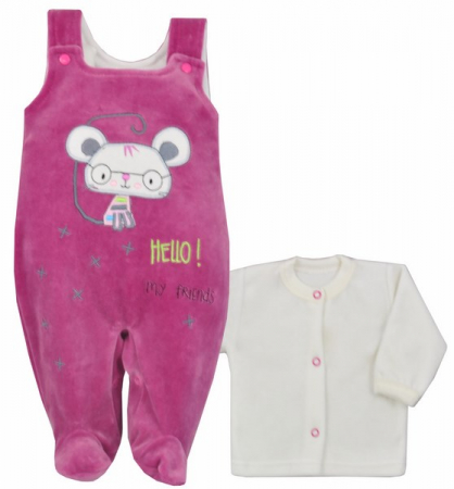 Compleuri  fete maneca lunga - Compleu 2 piese pentru fete Koala Hello 04-846M-74-cm, Mov