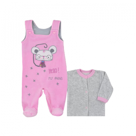 Compleuri  fete maneca lunga - Compleu 2 piese pentru fete Koala Hello 04-846R-74-cm, Roz