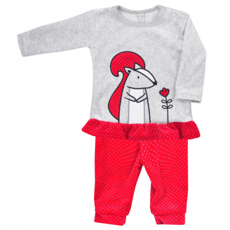 Compleuri  fete maneca lunga - Compleu 2 piese pentru fete Koala Wiewior 06-296-62-cm, Rosu