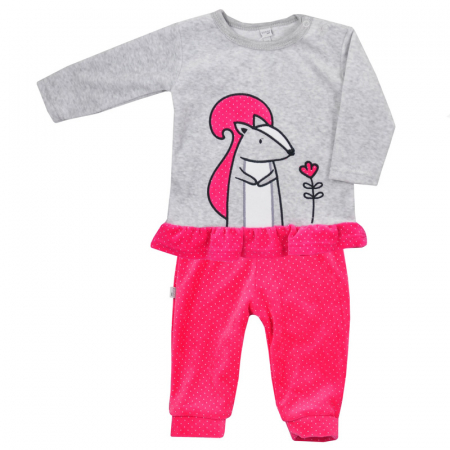 Compleuri  fete maneca lunga - Compleu 2 piese pentru fete Koala Wiewior 06-296F-62-cm, Fucsia