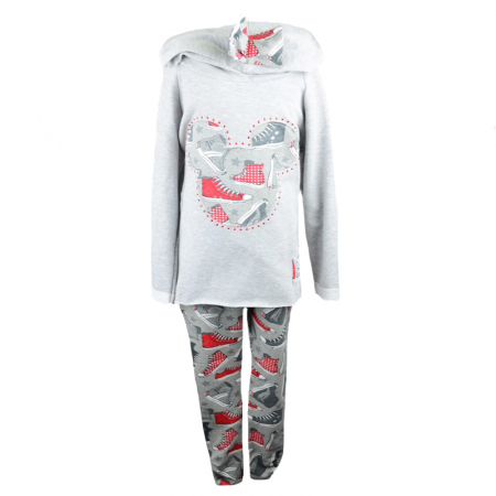 Compleuri  fete maneca lunga - Compleu 2 piese pentru fete Krima KR2-110, Gri