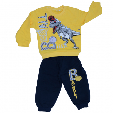 Compleuri baieti maneca lunga - Compleu 2 piese pentru baieti Mini Junior BLK-3-80, Galben