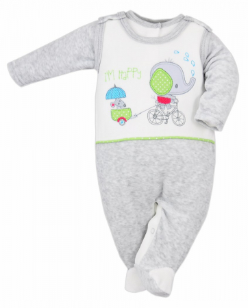 Compleuri baieti maneca lunga - Compleu 2 piese salopeta si bluza pentru baieti Koala 3564-G-80, Gri