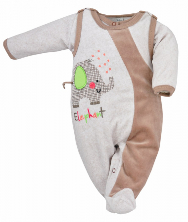 Compleuri baieti maneca lunga - Compleu 2 piese salopeta si bluza pentru baieti Koala Dumbo 05-415MA-80-cm, Crem