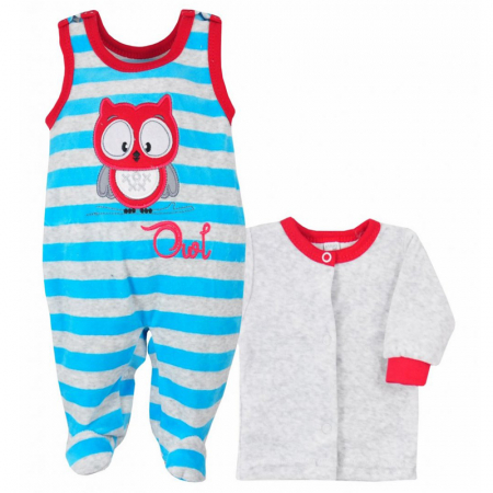 Compleuri baieti maneca lunga - Compleu 2 piese salopeta si bluza pentru baieti Koala Mala Sowa 06-036-68-cm, Multicolor