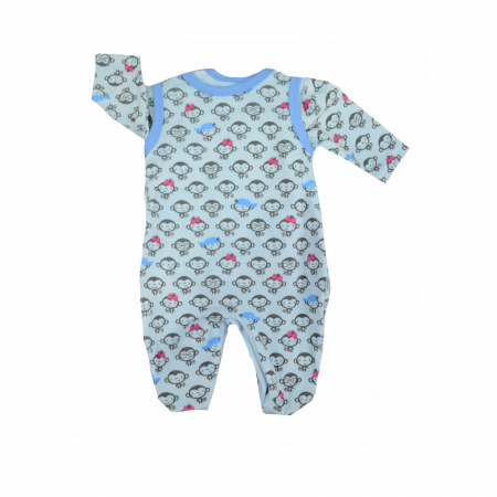 Compleu 2 piese salopeta si bluza pentru baieti Koala Malpki 05-382A-62 cm, Albastru [1]