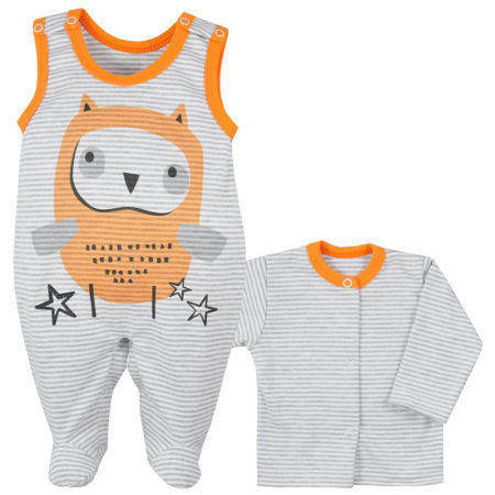 Compleuri baieti maneca lunga - Compleu 2 piese salopeta si bluza pentru baieti Koala Paseczki 06-400-62-cm, Multicolor