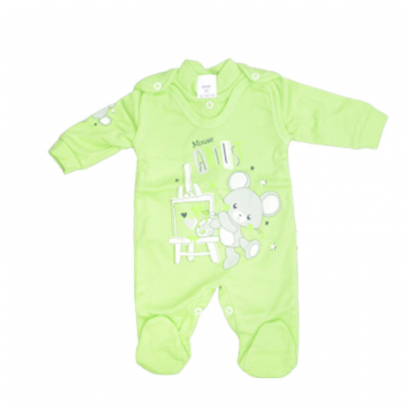 Compleuri baieti maneca lunga - Compleu 2 piese salopeta si bluza pentru baieti GAMA 714079, Verde
