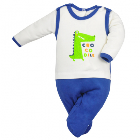 Compleuri baieti maneca lunga - Compleu 2 piese salopeta si bluza pentru baieti Koala Play Time 3808-56 cm, Bleumarin