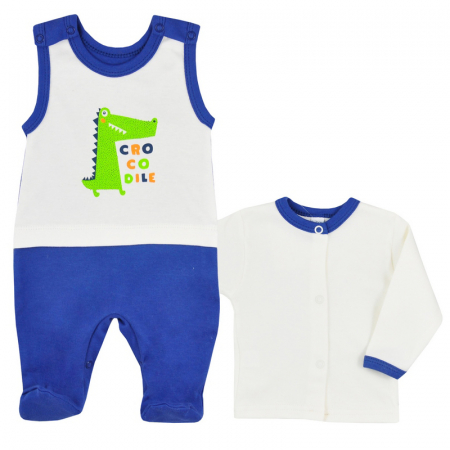Compleu 2 piese salopeta si bluza pentru baieti Koala Play Time 3808-56 cm, Bleumarin [1]