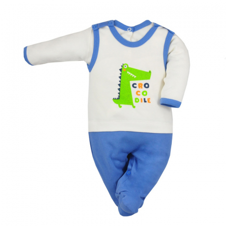 Compleuri baieti maneca lunga - Compleu 2 piese salopeta si bluza pentru baieti Koala Play Time 3808A-56 cm, Albastru
