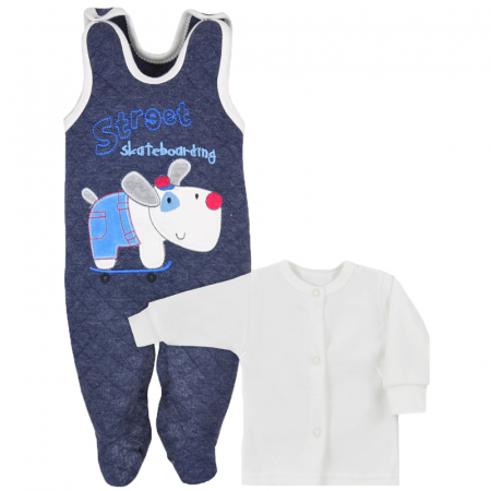 Compleuri baieti maneca lunga - Compleu 2 piese salopeta si bluza pentru baieti Koala Street 05-785-62-cm, Bleumarin