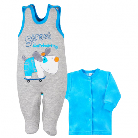 Compleuri baieti maneca lunga - Compleu 2 piese salopeta si bluza pentru baieti Koala Street 05-785A-62-cm, Multicolor