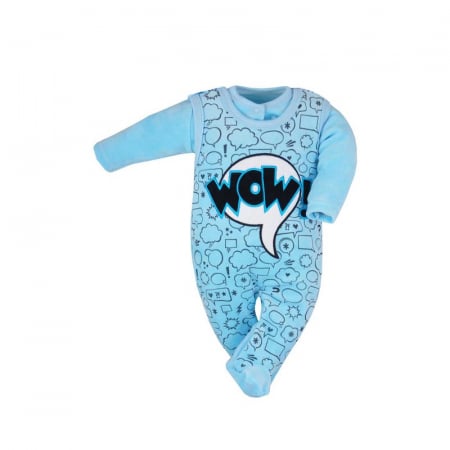 Compleuri baieti maneca lunga - Compleu 2 piese salopeta si bluza pentru baieti Koala Wow 07-411A_56 cm, Albastru