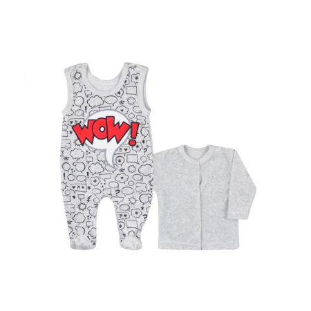 Compleu 2 piese salopeta si bluza pentru copii Koala Wow 07-411G_56cm, Gri [1]