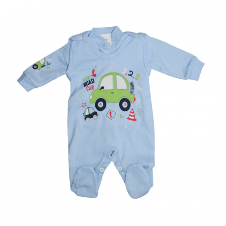 Compleuri baieti maneca lunga - Compleu 2 piese salopeta si bluza pentru baieti GAMA 714079-A, Albastru