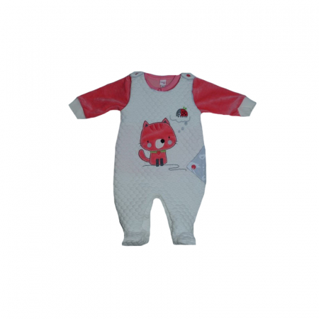 Compleuri  fete maneca lunga - Compleu 2 piese salopeta si bluza pentru fete Koala 05-184-80, Alb