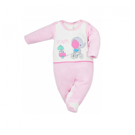 Compleuri  fete maneca lunga - Compleu 2 piese salopeta si bluza pentru fete Koala 3564-R-74, Roz