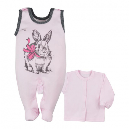 Compleuri  fete maneca lunga - Compleu 2 piese salopeta si bluza pentru fete Koala Anitka 07-103-62-cm, Roz