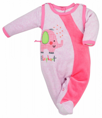 Compleuri  fete maneca lunga - Compleu 2 piese salopeta si bluza pentru fete Koala Dumbo 05-415R-74-cm, Roz