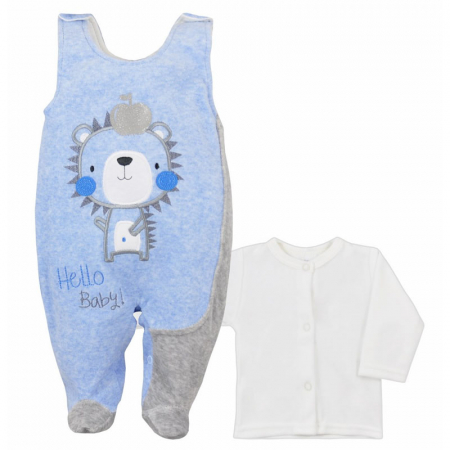 Compleu 2 piese salopeta si bluza pentru baieti Koala Hello Baby 05-479A, Albastru [1]