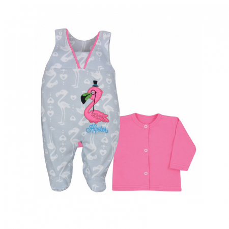 Compleuri  fete maneca lunga - Compleu 2 piese salopeta si bluza pentru fete Koala Hipster 04-928R-68-cm, Roz