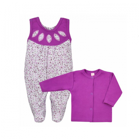 Compleuri  fete maneca lunga - Compleu 2 piese salopeta si bluza pentru fete Koala Laczka 2929-74-cm, Mov