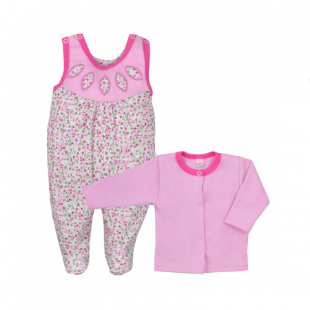 Compleuri  fete maneca lunga - Compleu 2 piese salopeta si bluza pentru fete Koala Laczka 2929RZ-74-cm, Roz