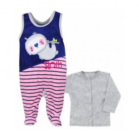 Compleuri  fete maneca lunga - Compleu 2 piese salopeta si bluza pentru fete Koala Leniwiec 3760R-68-cm, Multicolor