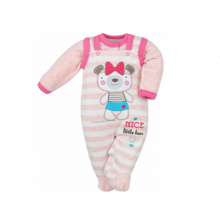 Compleu 2 piese salopeta si bluza pentru fete Koala Moj Przyjaciel 04-567-68-cm, Roz [1]