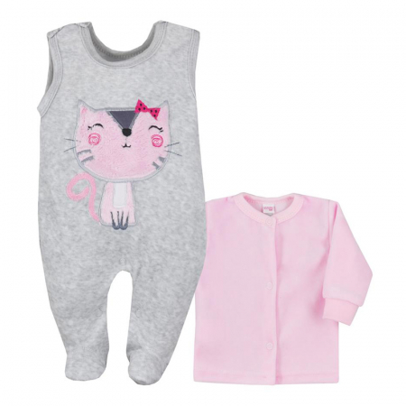 Compleuri  fete maneca lunga - Compleu 2 piese salopeta si bluza pentru fete Koala Przytulak 07-001-56-cm, Roz