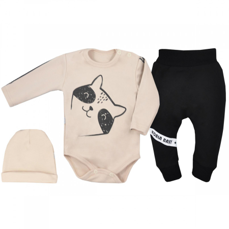Compleuri baieti maneca lunga - Compleu 3 piese pentru baieti Koala Cartoon 07-587-86-cm, Bej