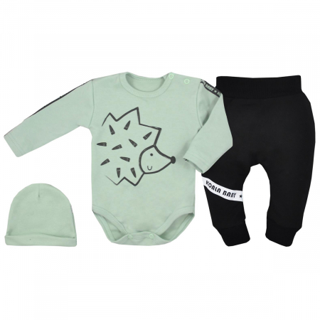 Compleuri baieti maneca lunga - Compleu 3 piese pentru baieti Koala Cartoon 07-587V-86-cm, Verde