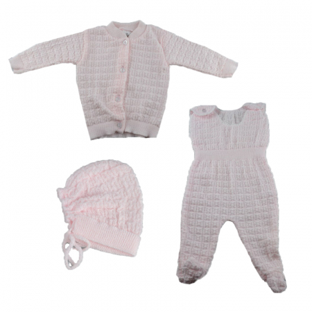Compleuri  fete maneca lunga - Compleu 3 piese pentru copii Mini Junior KN4-R-56, Roz
