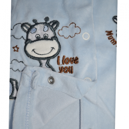 Compleu 3 piese bluza cu maneca lunga, caciula si  pantaloni pentru baieti Nana 20541A, Albastru [2]