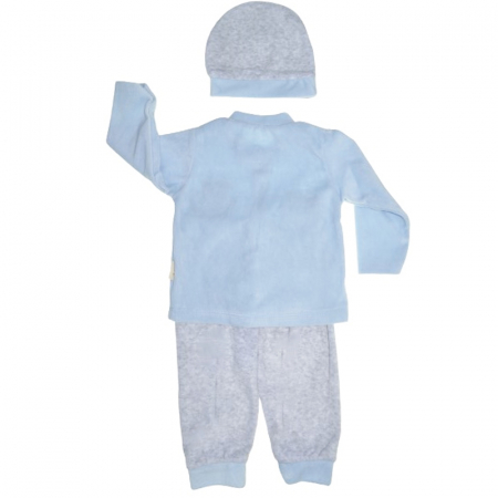 Compleu 3 piese bluza cu maneca lunga, caciula si  pantaloni pentru baieti Nana 20541A, Albastru [1]