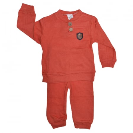Compleuri baieti maneca lunga - Compleu 2 piese bluza cu maneca lunga si pantaloni pentru baieti melish bebe 020823, Rosu