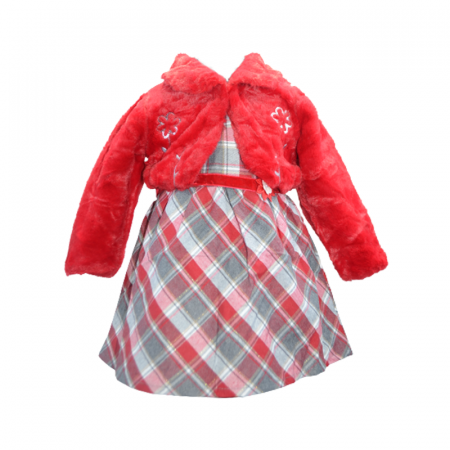 Îmbrăcăminte fete - Compleu 2 piese bolerou si rochie pentru fete Happy House HH562, Rosu