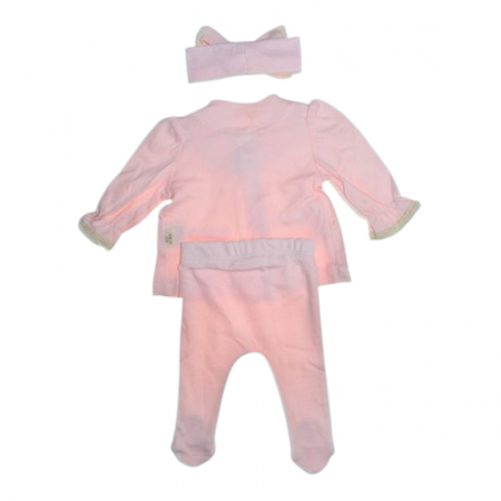 Compleu 3 piese pantaloni, bluza si bentita, pentru fete, Mini Junior 2518R, Roz [1]