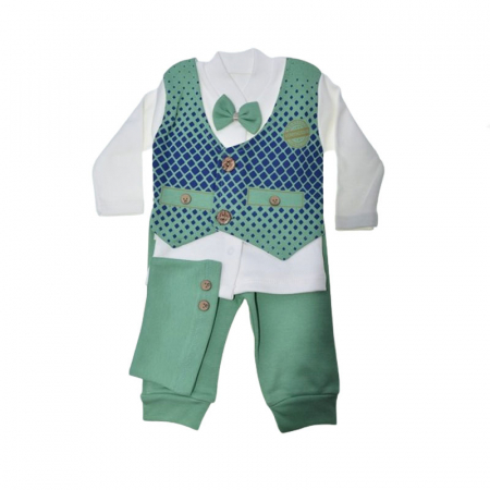 Compleuri baieti maneca lunga - Compleu 3 piese pantaloni, bluza si caciula pentru baieti Mini Junior CMPMJ-10