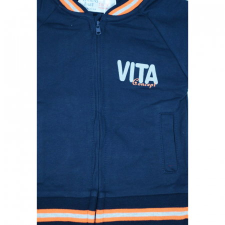 Compleu 3 piese pantaloni, bluza si hanorac pentru baieti Vitamins 1807B, Bleumarin [3]