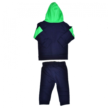 Compleu 3 piese pantaloni, bluza si jacheta cu fermoar pentru baieti Mini Junior COMP-6201, Bleumarin [1]