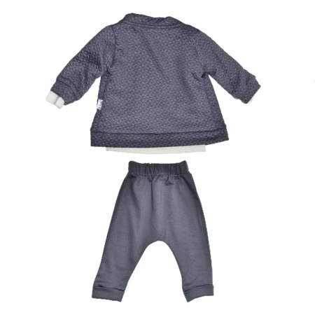 Compleu 3 piese pantaloni, bluza si jacheta pentru baieti Mini Junior COMP-MJ31, Gri [1]
