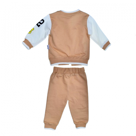 Compleu 3 piese pantaloni, bluza si jacheta pentru baieti Mini Junior SETMJ-25, Bej [1]